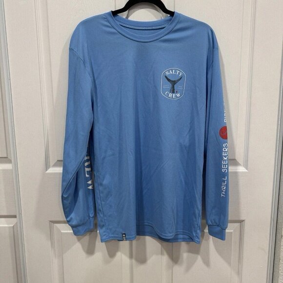 Men’s L-Shirt Salty Crew Surface Rashguard (bundle Of 2) Blue White - Picture 12 of 12